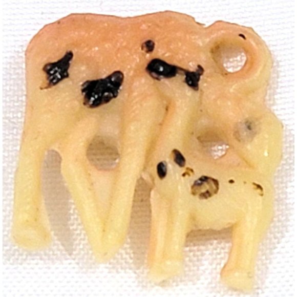 5 celluloid plastic animal toy CHARMS prizes lion giraffe penguin parrot goat - Picture 3 of 12